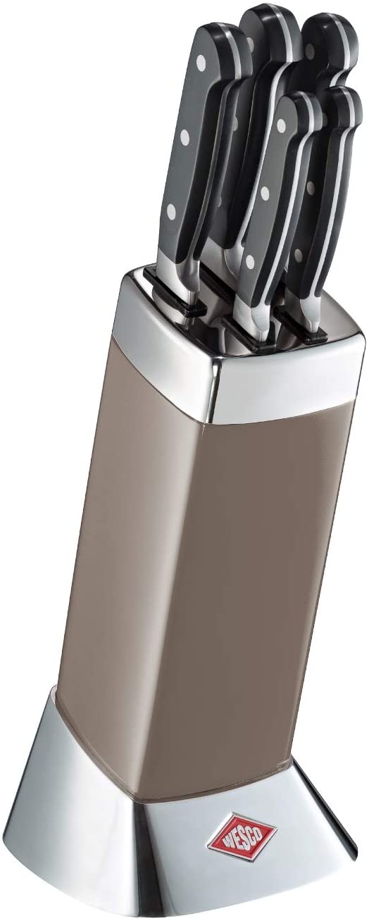 Wesco 322 711 57V Cl Warm Grey 5-Piece Knife Block Set