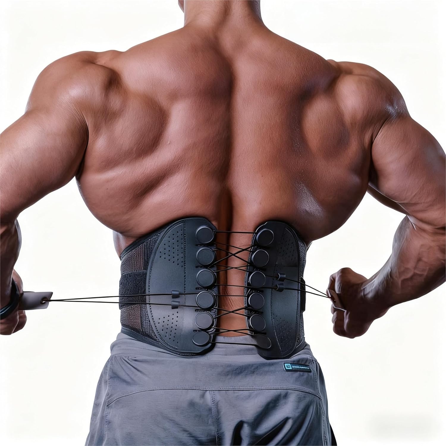 FANZTOOL Store FANZTOOL Back Support Belt with Bidirectional Strap System, Breathable Lumbar Support, Ergonomically Shaped, Unisex, Flexible, Wearable, for Back Pain, Sciatica, Herniated Disc, Scoliosis