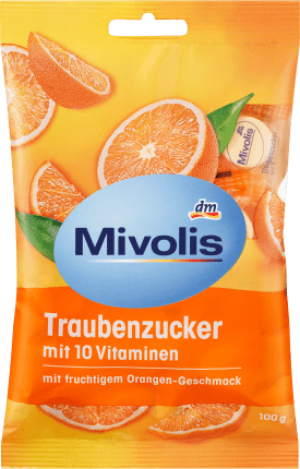 Mivolis Orange dextrose with 10 vitamins, 100 g