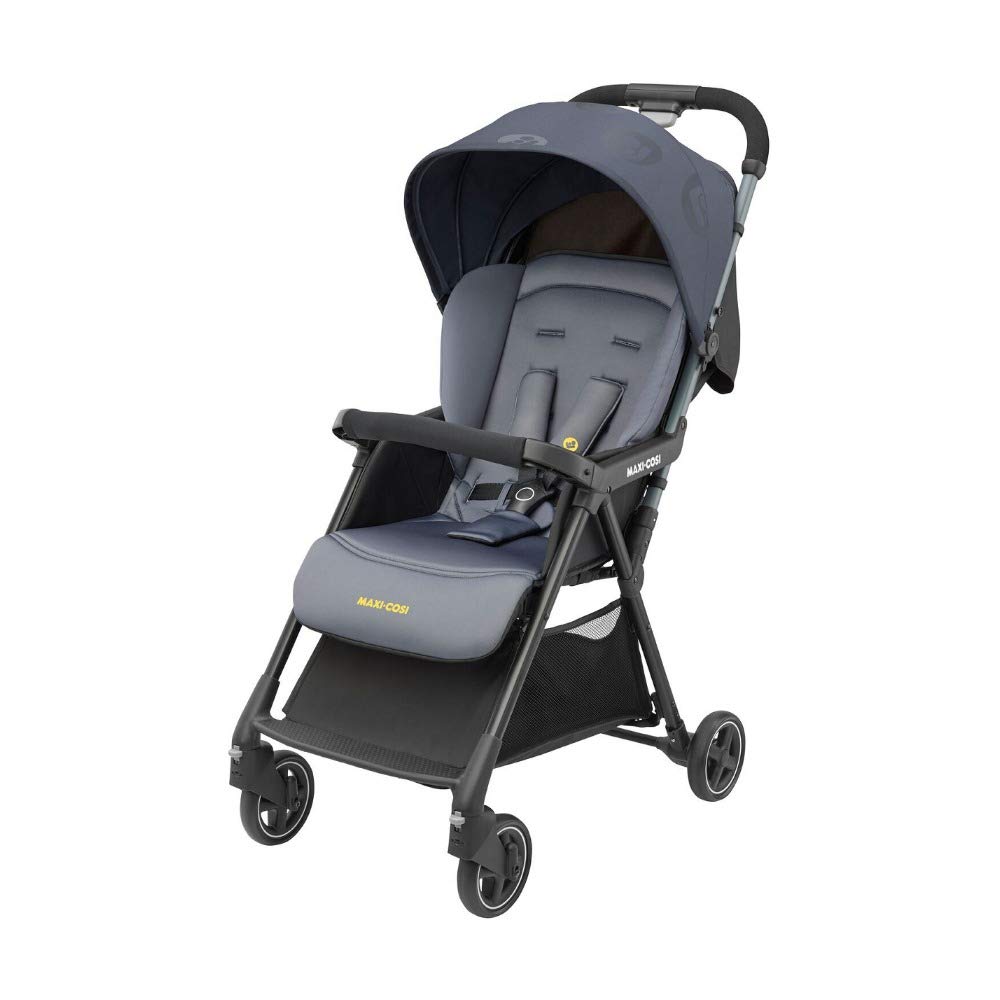 Maxi-Cosi Diza, Small Folding Buggy with Reclining Position, Usable from 6 Months to Approx. 4 Years (Max. 15 kg), Compact Children\'s Buggy with Rain Cover & Large Shopping Basket, Brave Graphite