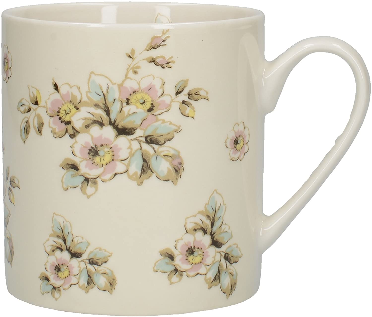 CREATIVE TOPS Katie Alice Cottage Flower Fine China Mug, Pink with Floral Spots 330 ml (11.6 fl oz)