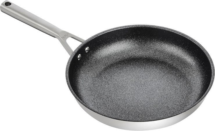 Ninja ZEROSTICK Stainless Steel Cookware 30cm Frying Pan, Durable, Non-Stick, Induction Safe, Oven Safe up to 260°C, Cast Stainless Steel Handle C60030UK