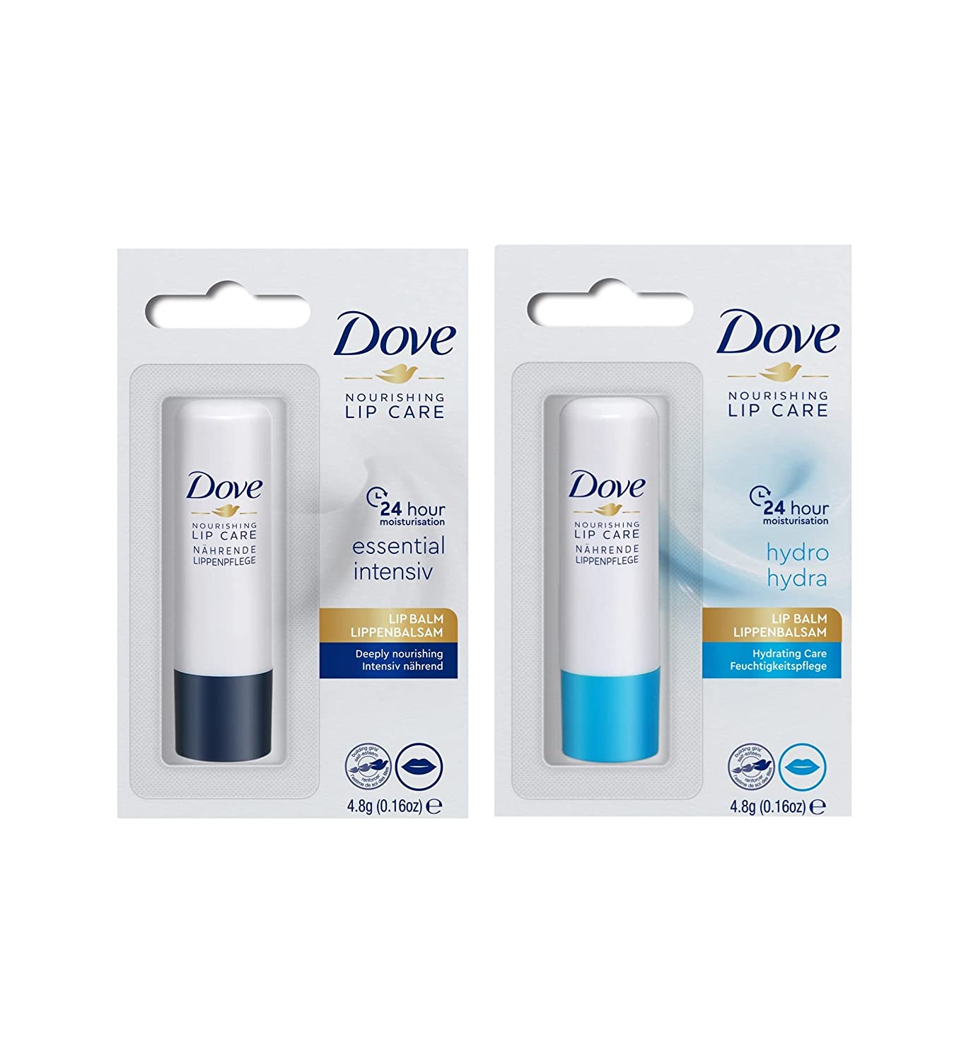 Lip Balm | Dove Nourishing Lipcare 4.8g | Hydrating Care | Lip Balm (Pack of 2)