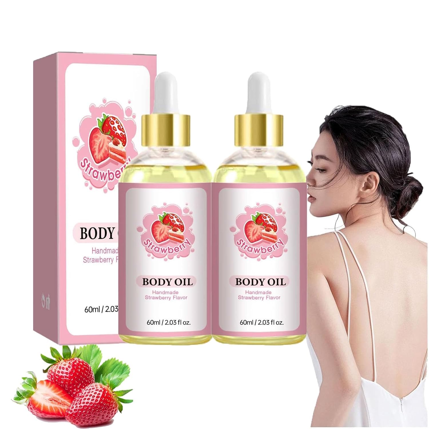 Generic Wild Plus Body Juice Oil with Strawberry Scented Handmade Body Oil for Dry Skin, Body Juice Oil for Aging Skin, Body Oil for Women (2 Pieces)