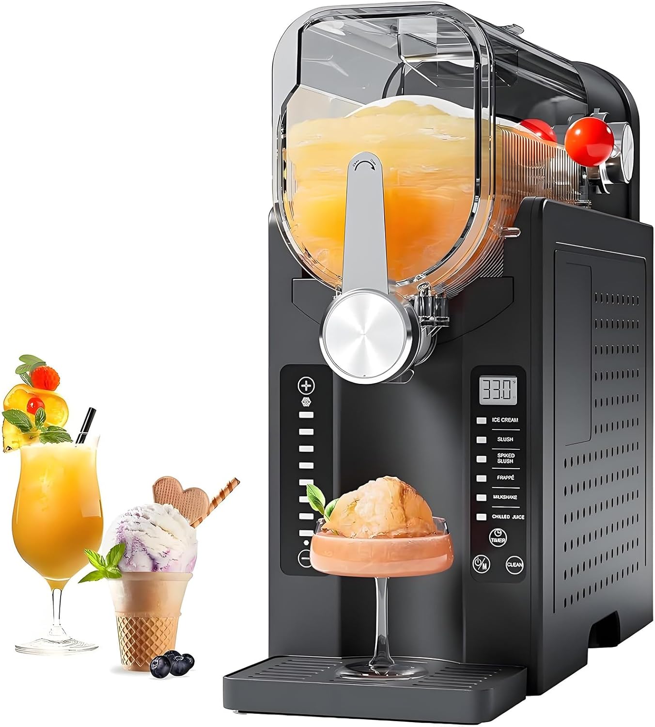 Slush Machine, Self-Cleaning, Child Lock, 6 Programs, Slushie, Cocktail, Milkshake, Frappé, Wine, 1.6 L Slushie Machine, No Ice Required