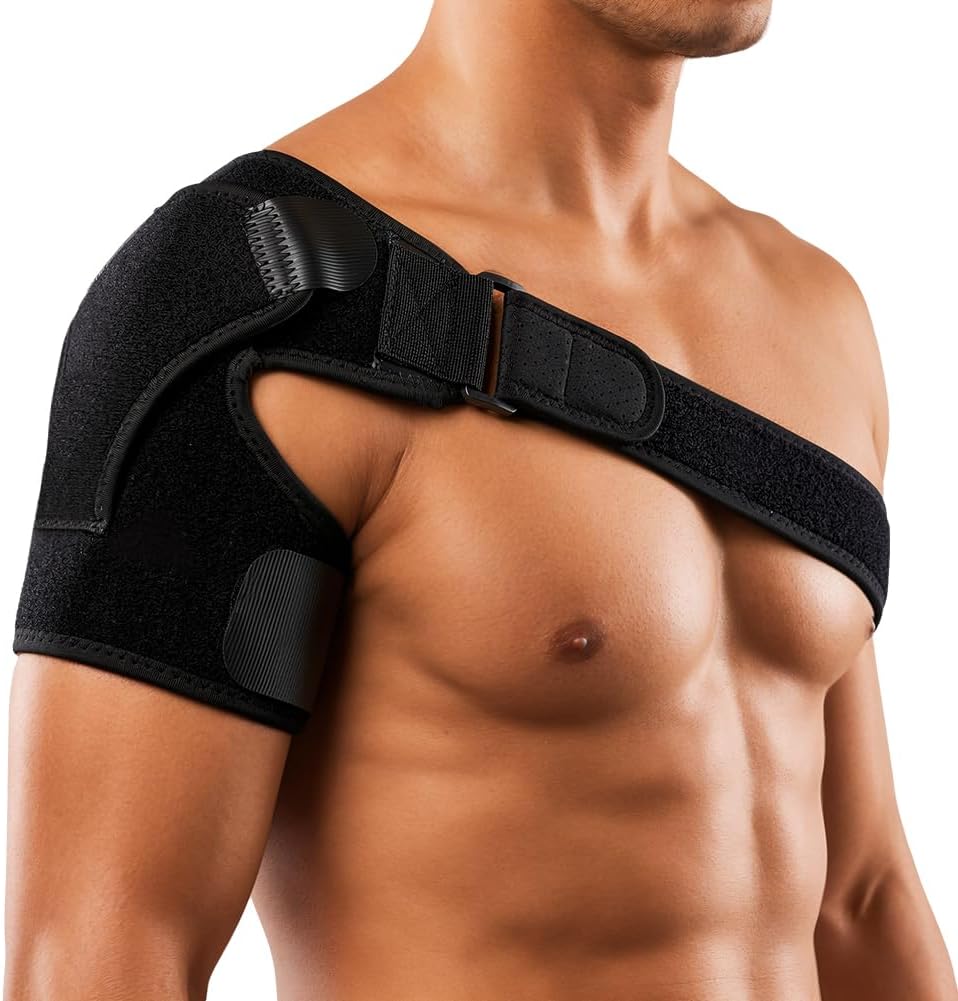 AUYAO Adjustable Shoulder Brace, Neoprene Shoulder Support, Unisex, Support Bandage Strap, Helps Arthritic Shoulders, Shoulder Bandage Strap Helps Stability, Fits Both Left Right Shoulder