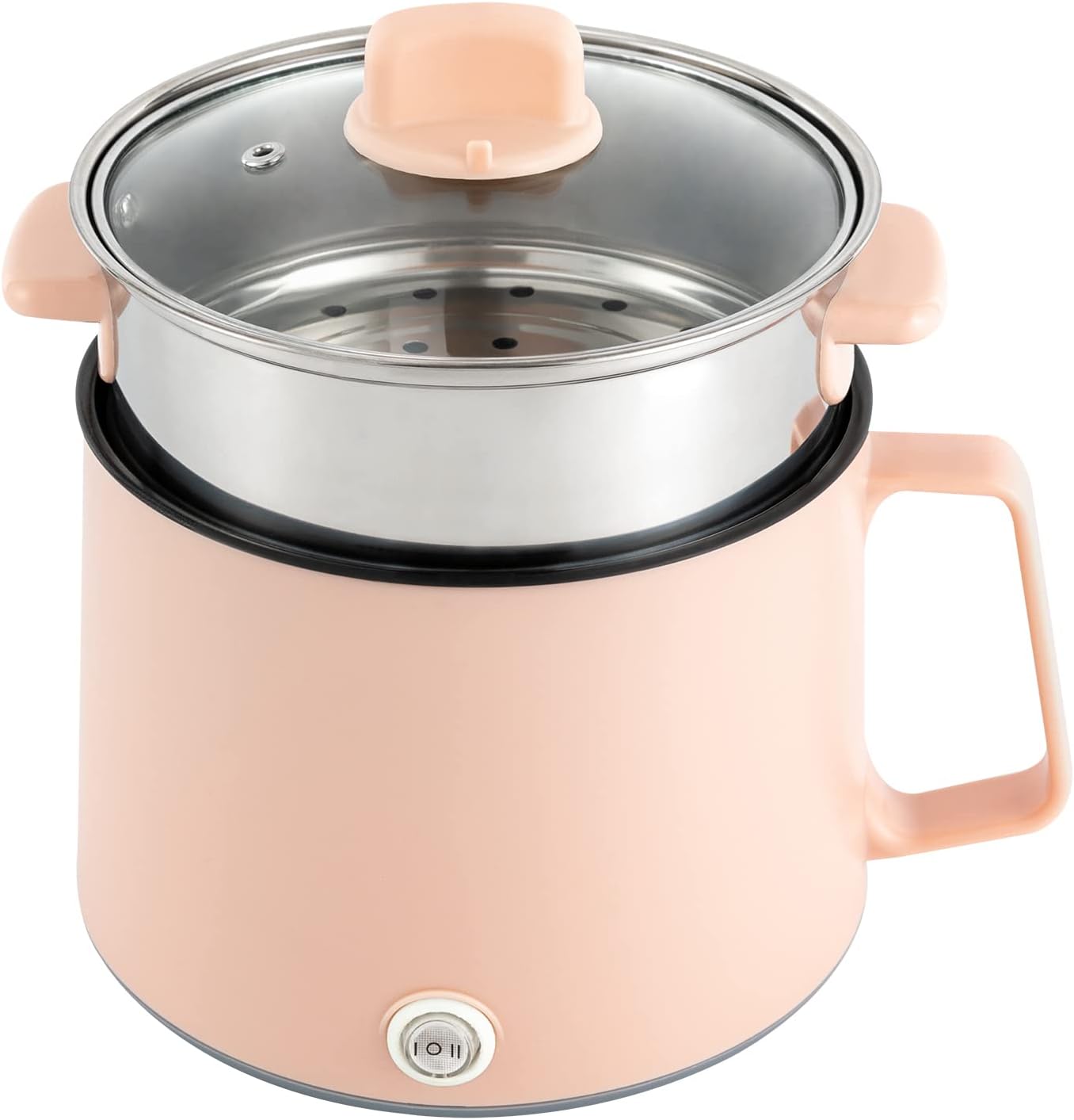 Zalydala Hot Pot Electric, Instant Pasta Pot, Mini Electric Cooking Pot, Double Power Setting (300 W/600 W), with Steam Rack, for Stir, Steak, Pasta, Ramen