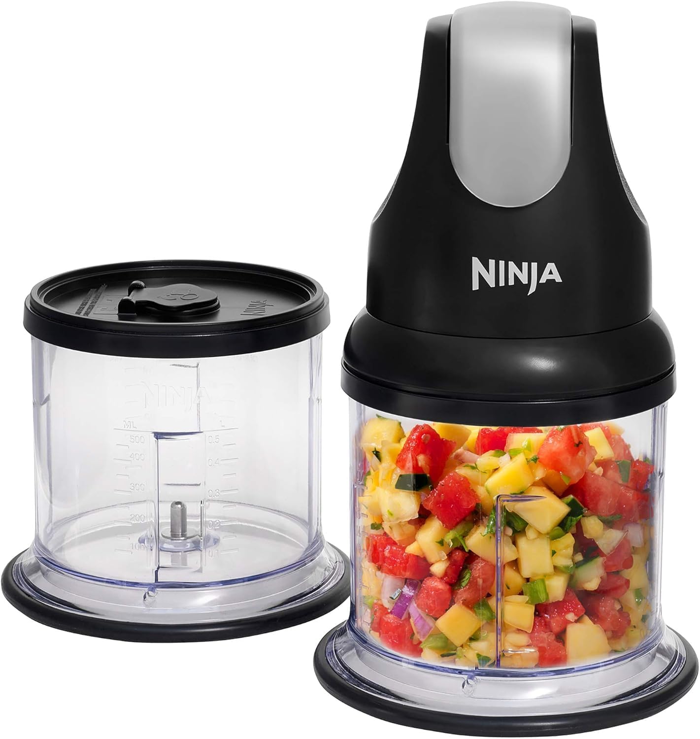 Ninja Express Chop Mini Electric Herb and Vegetable Chopper Chops and Purees - Ideal for Sauces, Dips, Purees and Soups, Black NJ1002EUBK