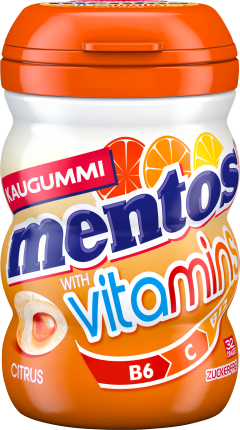 Mentos Citrus chewing gum with vitamins, sugar-free, 64 g