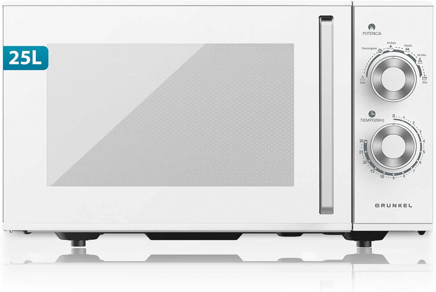 Microwave without Grill, MG 25 Liters, 900 W, 20 MG, 5-6 Power Levels, 3 Combination Modes, Timer 30 Minute Opening with Handle and Tray Diameter 245 mm (without Grill)