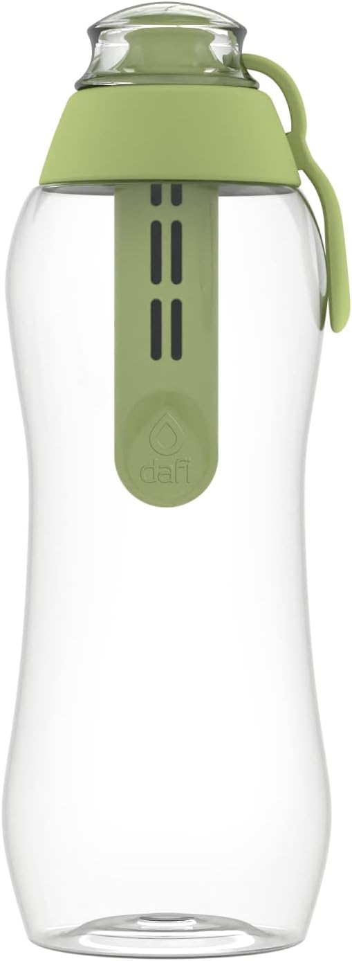 DAFI Water Bottle with Filter 0.3 L, Pistachio - Water Bottle with Water Filter, BPA-Free, Sports Bottle with Filtered Water for Travel - Filter Bottle Outdoor + Activated Carbon Filter
