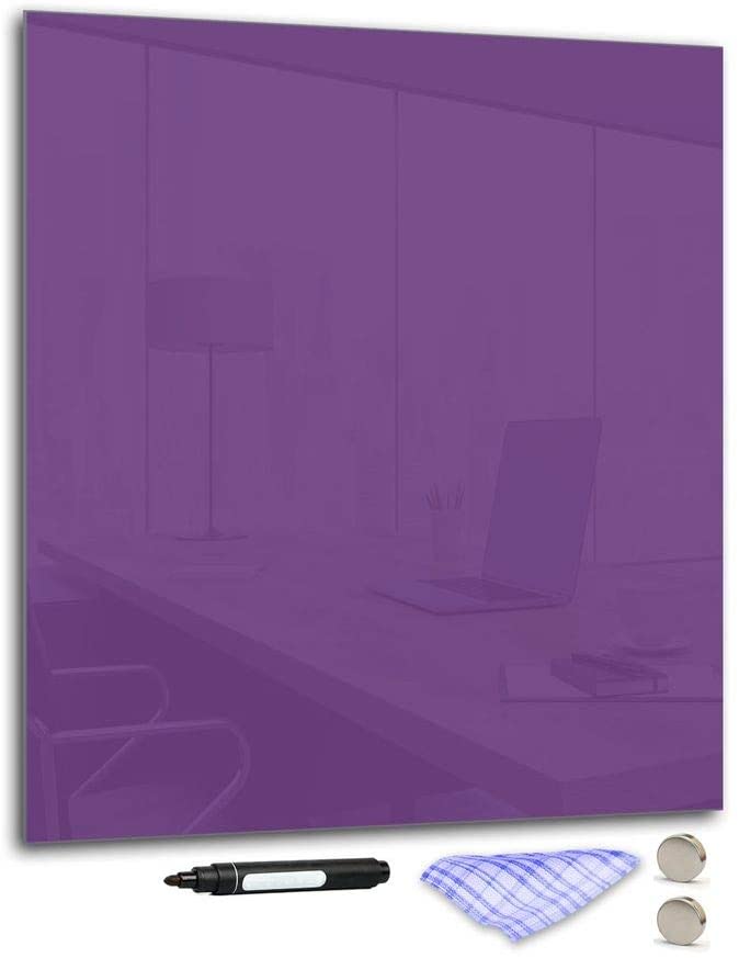 DekoGlas Decorative Glass Magnetic Board 90 X 80 Cm Various Colours With Pen, Cloth 