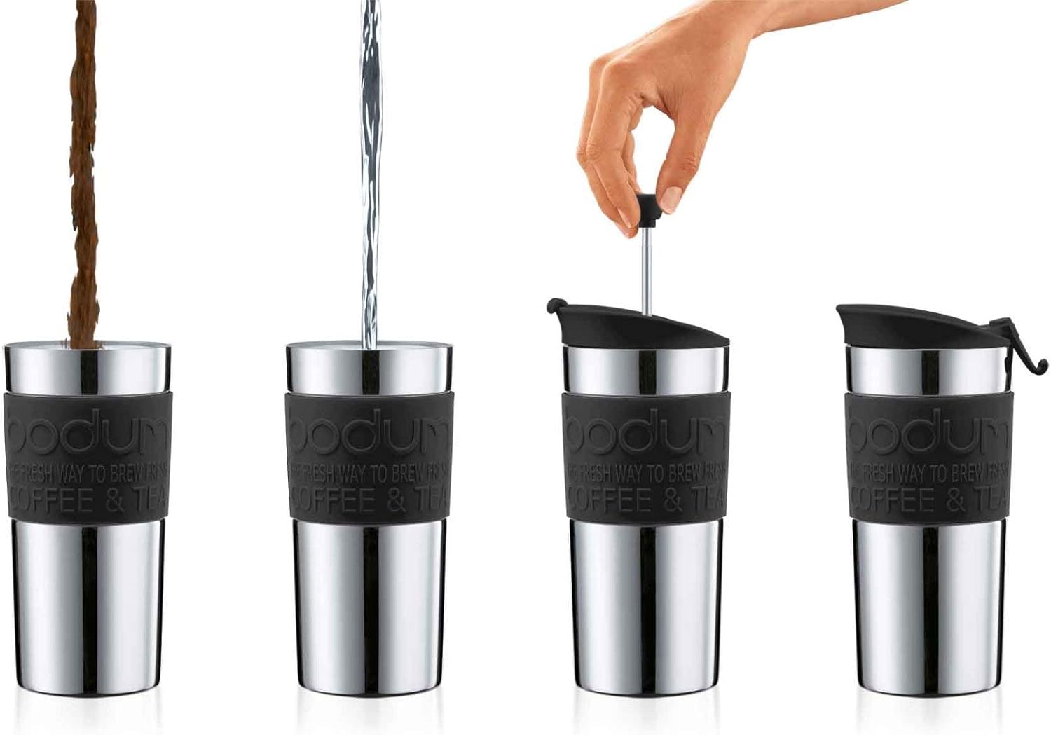 Bodum Travel Press Coffee Maker, Vacuum, Small, 0.35 Litre - Black