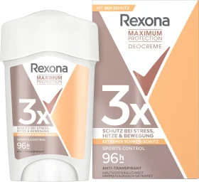 Rexona antiperspirant deodorant cream Maximum Protection Sports Control, 45 ml
