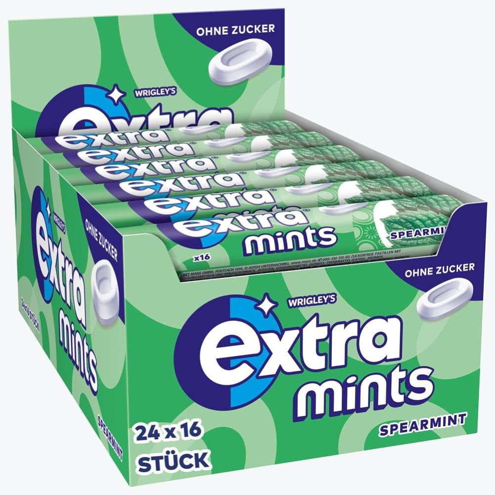 EXTRA Mints Spearmint Refreshing Taste Experience 24 x 16 dragees