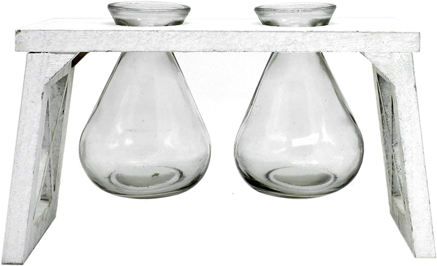 DARO DEKO Wooden Frame with Two Glass Vases