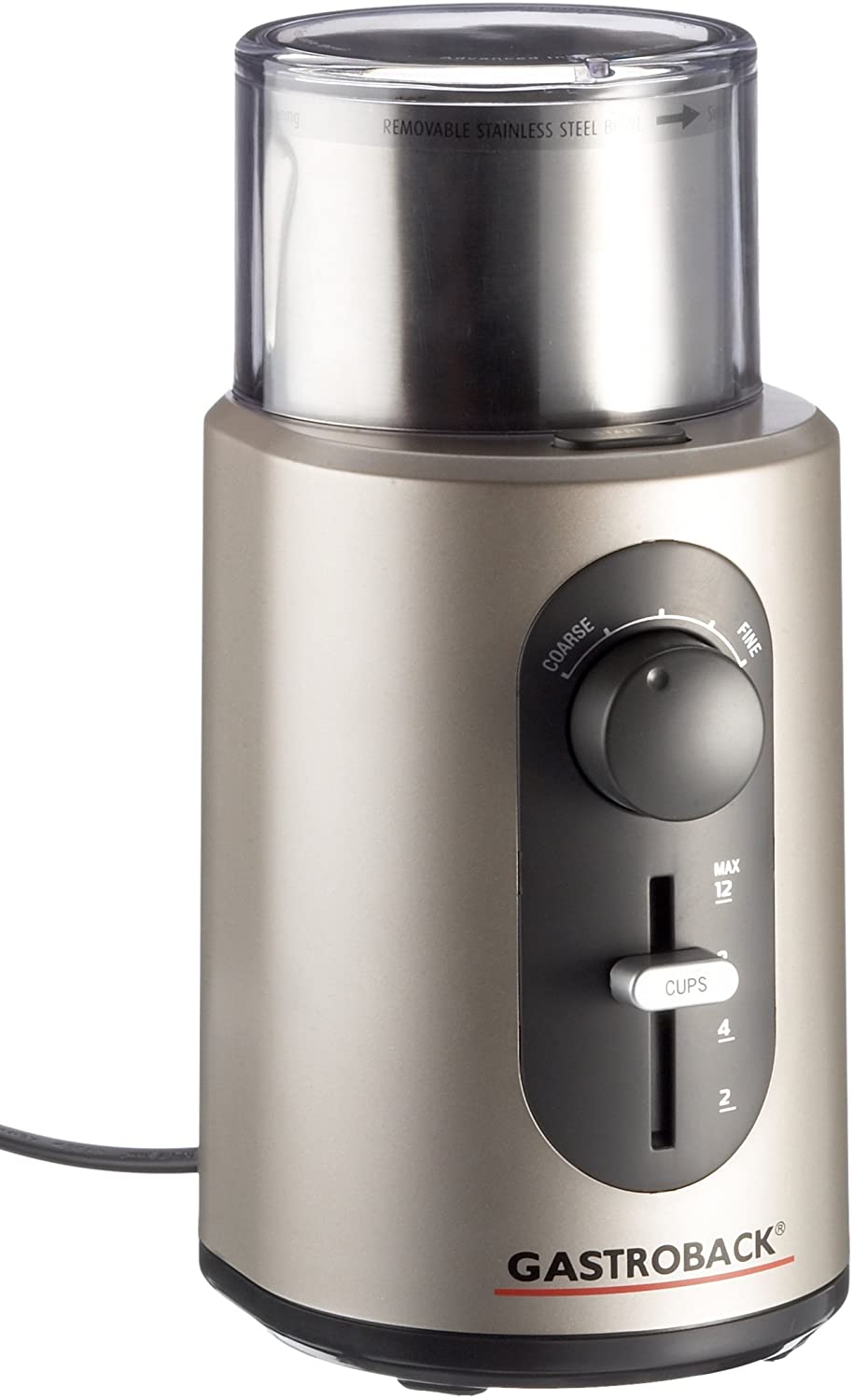 Gastroback 42601 Design Coffee Grinder Basic Stainless Steel Black, metallic