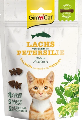 GimCat Cat treat with salmon & parsley, soft snack, 60 g