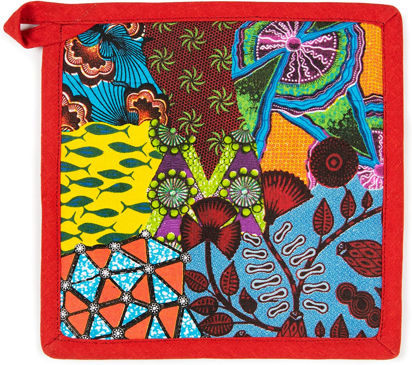 Excélsa Excelsa Africa Pot Holder, 20 x 20 cm, Lining 100% Cotton, Polyester Filling