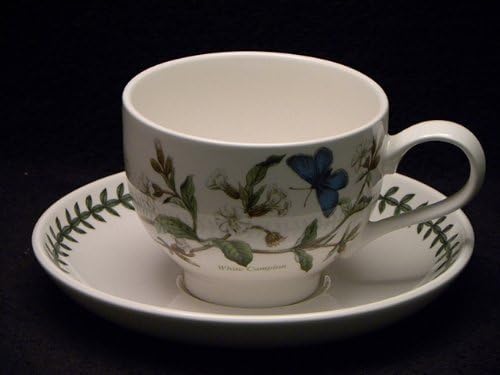 Portmeirion Botanic Garden Traditional White Light Carnation Coffee Cup and Saucer