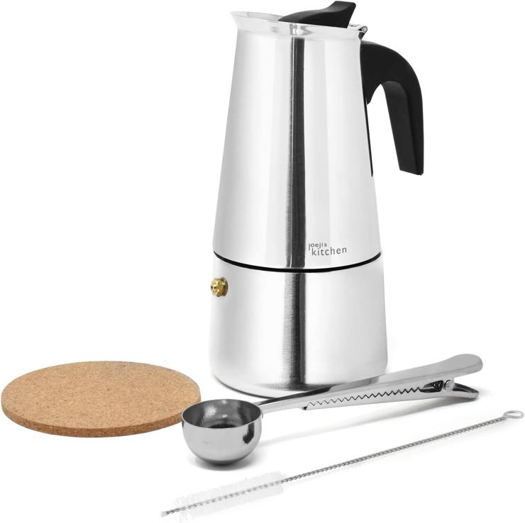 joeji's Kitchen joeji\'s Kitchen Stovetop Espresso Maker Induction Mocha Pot Espresso Maker for 6 Cups (300 ml), Stovetop Coffee Maker Suitable for Induction Cookers - Coffee Maker Set