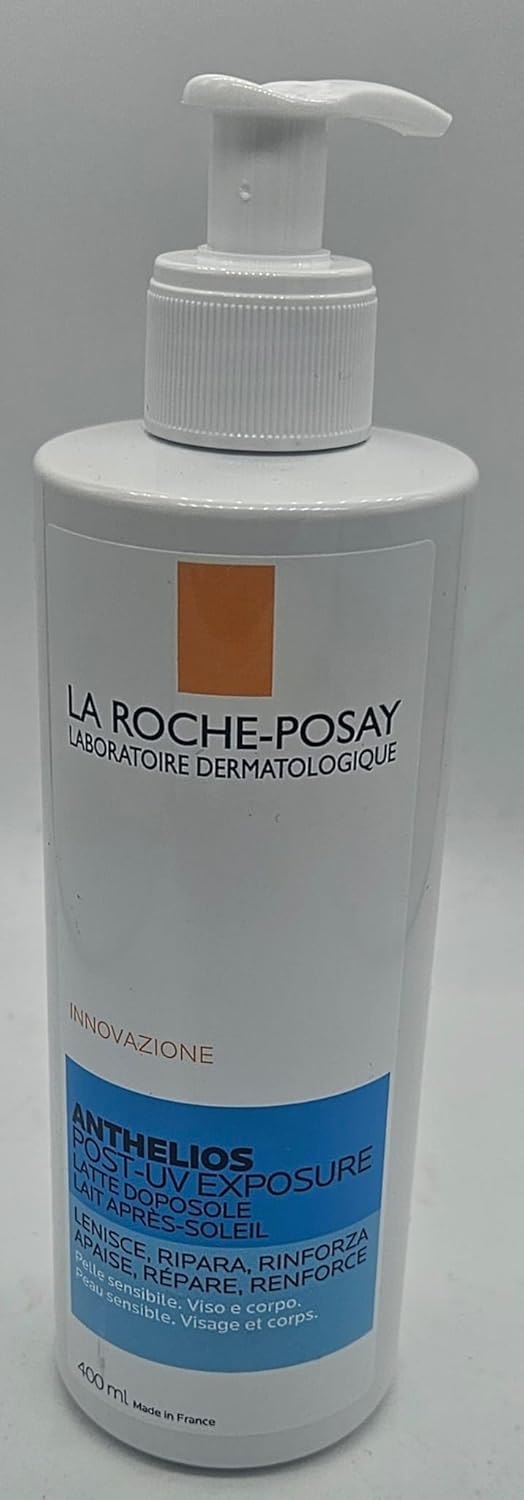 La Roche Posay Generic Post-Uv Exposure Aftersun Milk - 400ml Bottle with Dispenser, 99% Natural Origin - Cream Suitable for Dry and Sun-Exposed Skin, Reduces the Feeling of Heat and Pulls