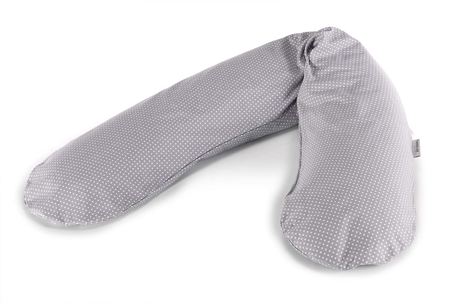 Replacement Cover For The Original Theraline Pregnancy And Nursing Pillow, 100% Cotton. Spots Polka Dots Grey