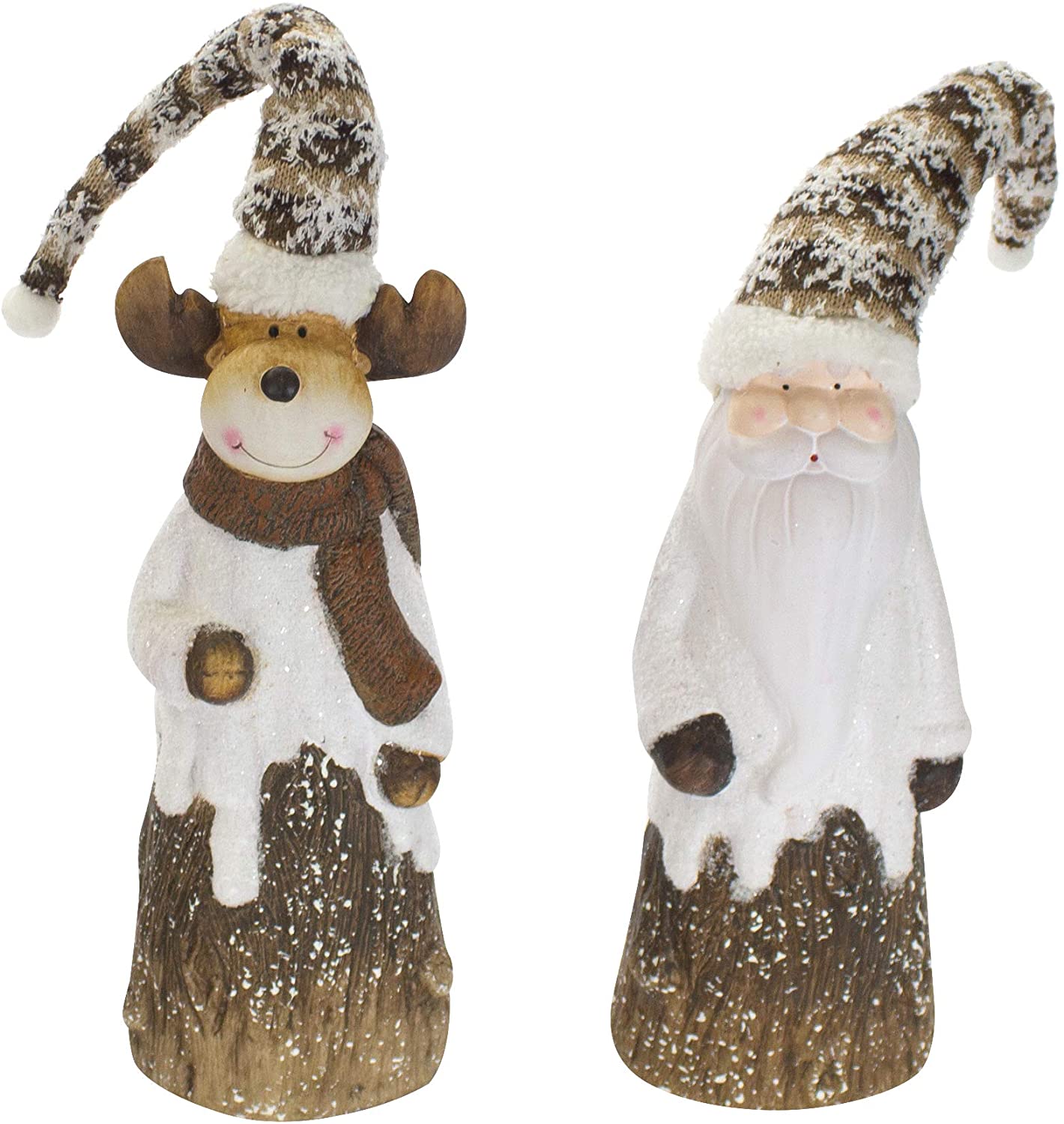 DARO DEKO Decorative Christmas Figurine with Fabric Hat