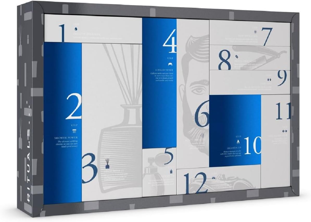 RITUALS Adventskalender 2023 Men\'s Beauty, 12 Care Beauty Cosmetics Advent Calendar for Men, Christmas Calendar Men