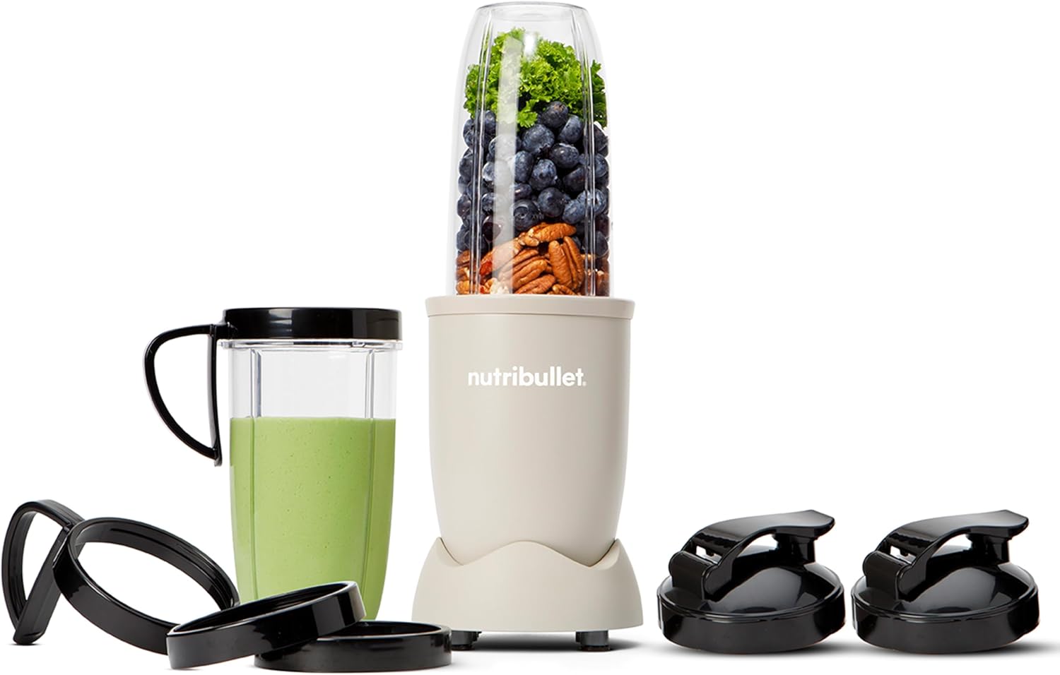 nutribullet Pro 900, electric blender, chopper, smoothie mixer, multifunctional blender, 900 W power, 900 ml and 710 ml cup, matt sand, NB910MASN