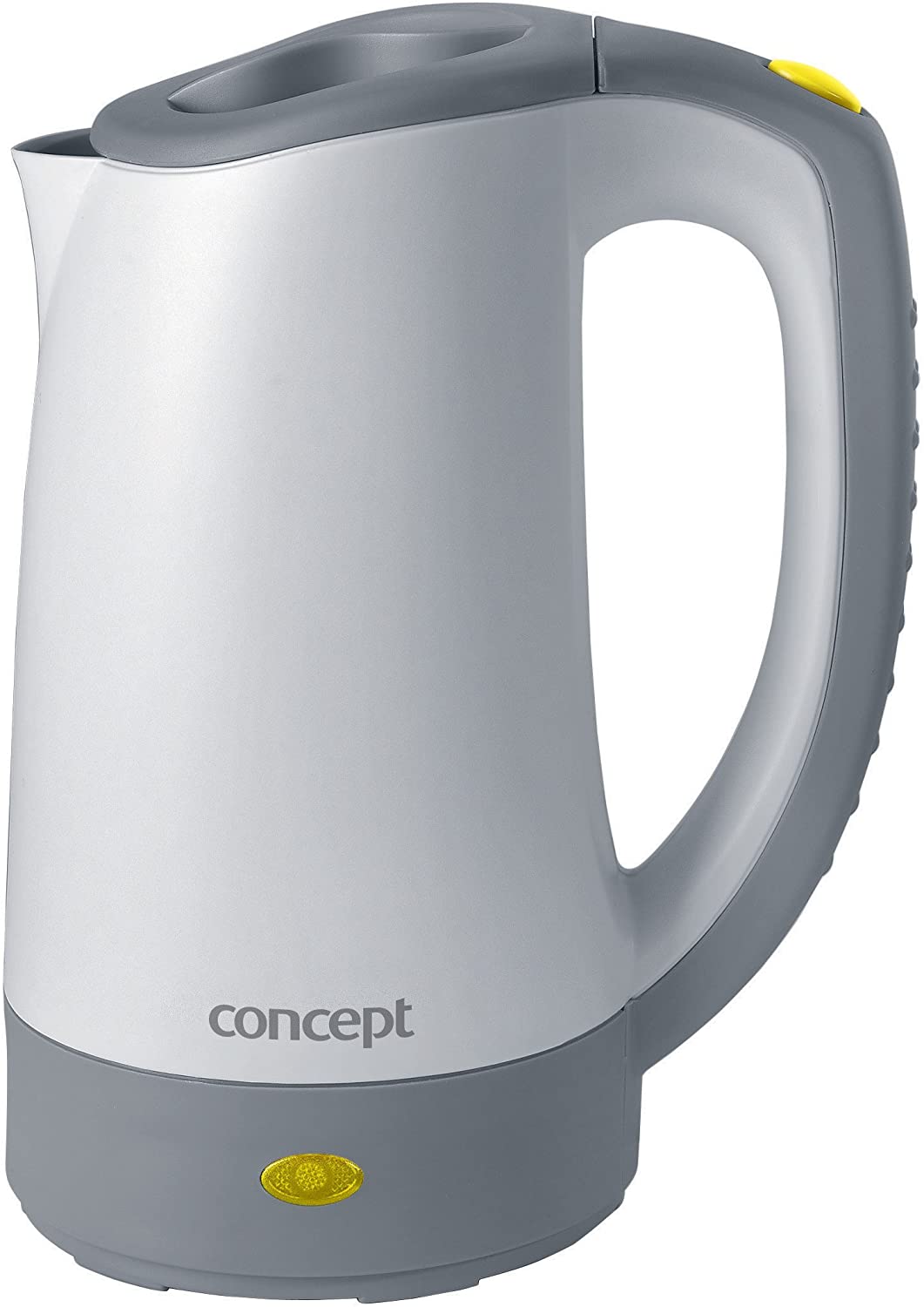 CONCEPT Hausgeräte Concept Household Devices RK7010 Plastic Kettle With 2 Cups, 110 – 240 V; Plastic; Automatic Transformnverts 0.4 Litre, 600 W, Grey/White