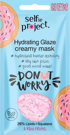 Selfie Project Face mask Donut Worry Hydrating Glaze Wash-Off Mask, 10 g