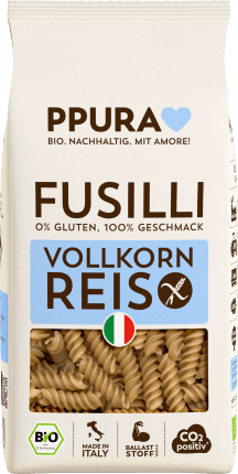 PPURA Fusilli from whole grain rice, gluten-free, 400 g