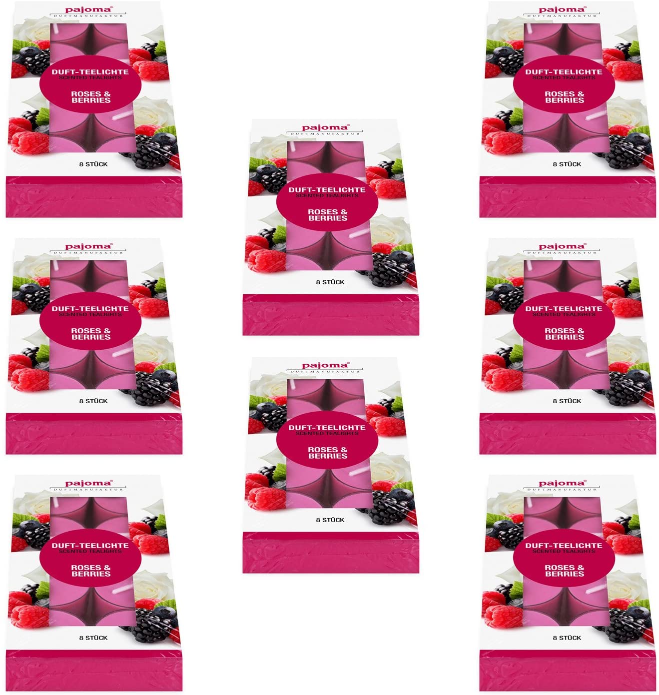Pajoma Teelichte Roses & Berries, 8Er Pack (8X 8 Teelichte) In Polycarbonat