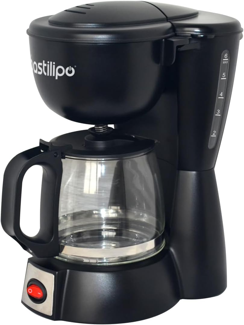 Bastilipo - 6-cup filter coffee maker, 600W, black/steel, MOKKA DRIP 6