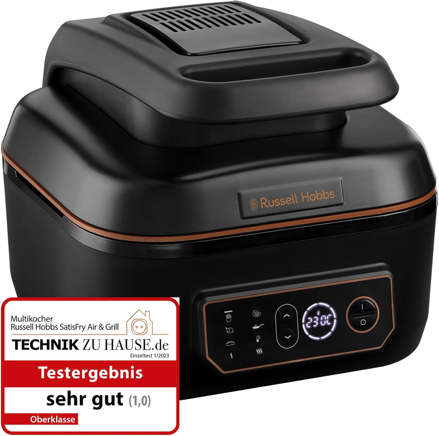 Russell Hobbs SatisFry 26520-56 Hot Air Fryer XL 5.5 L [Air Fryer / Grill / Multicooker] Rapid Air (Dishwasher Safe, Top and Bottom Heat, No More Shaking, Slow Cooker, Baking, TK Pizza Diameter 30 cm)
