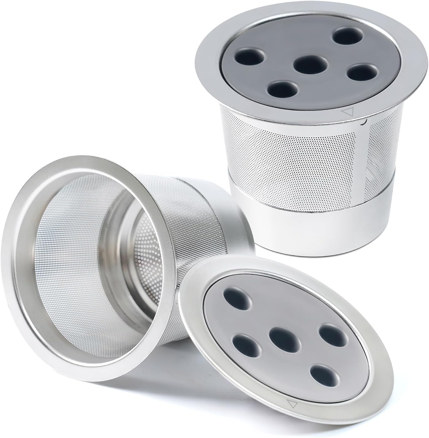 Pack of 2 Refillable Coffee Capsules US Stainless Steel Compatible Stainless Steel Reusable Coffee Pod Refill Capsule Coffee Filter Suitable for Kfee Caffitaly Tchibo Cafissimo Classic