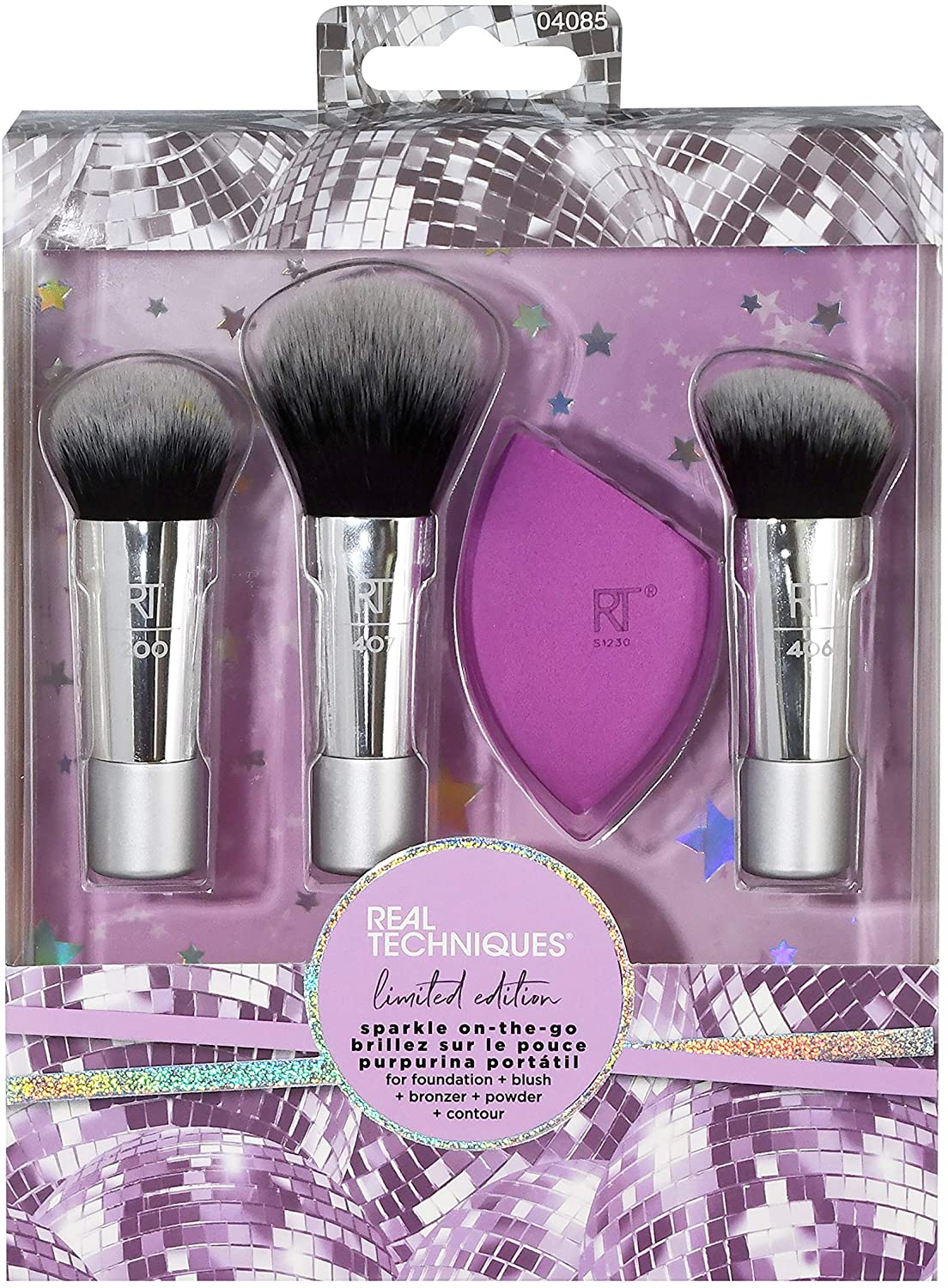 REAL TECHNIQUES Sparkle-On-The-Go Mini Brush and Sponge Trio Make Up Set