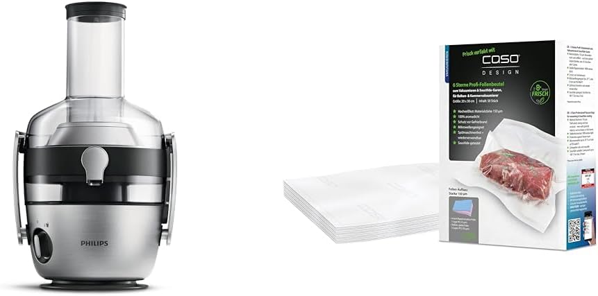 Philips Domestic Appliances Philips Avance Collection juicer for fruit and vegetables & caso 6 star professional film bags 20 x 30 cm