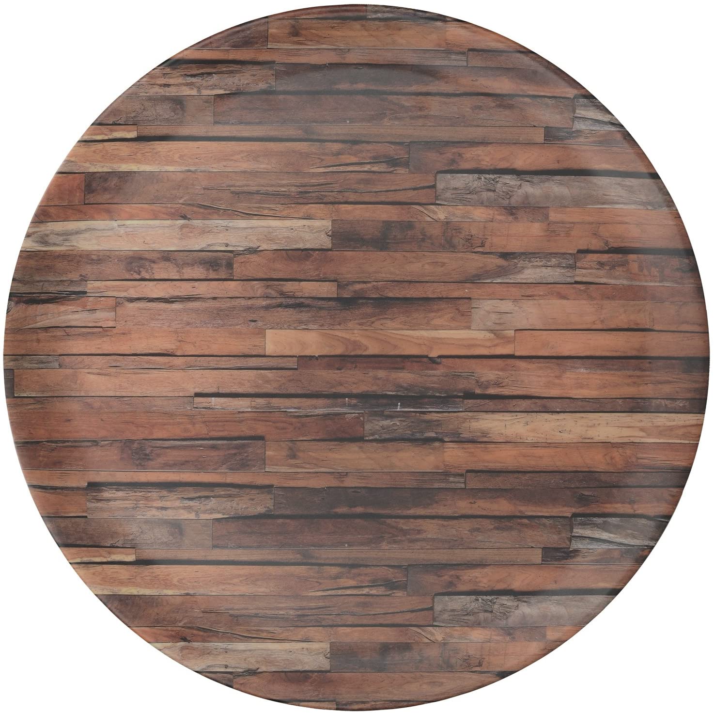 Creative Tops \"Wood Cabin\" Round Melamine Serving Tray with Decorative Print, 36 cm (14\") - Brown