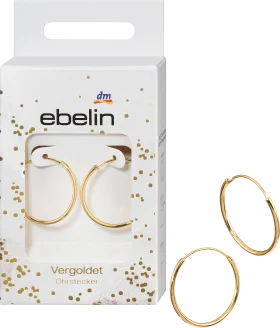 ebelin hoop earrings classic gold-plated fashion jewelry, 2 pieces