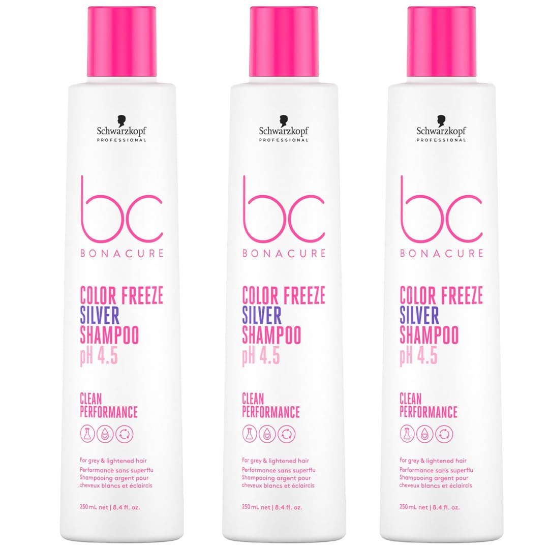 Schwarzkopf - Trio BC Clean Color Freeze Silver Shampoo 250ml (Pack of 3)
