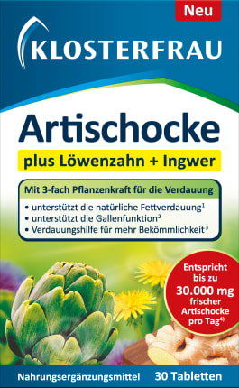 Klosterfrau Artichoke plus Dandelion & Ginger 30pcs, 44.5 g