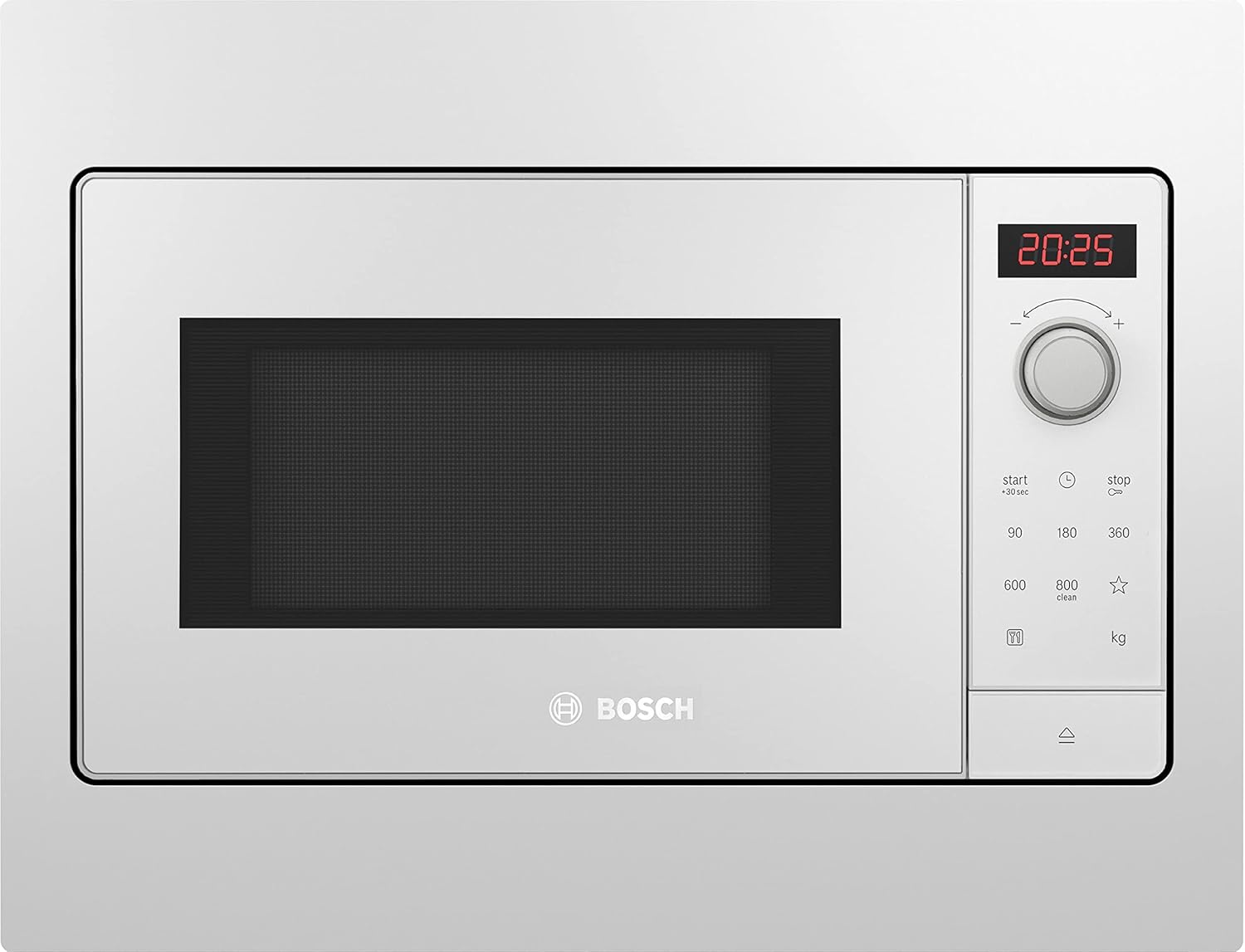 Bosch BFL523MW3 Series 2 Built-in Microwave, 38 x 50 cm, 800 W, Turntable 27 cm, Door Hinge Left, AutoPilot 7 7 Automatic Programs, Cleaning Support, LED Touch Display