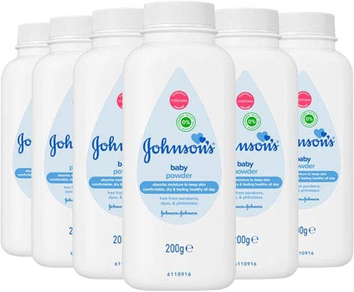 Johnson\'s Baby Powder Talc Talcum Soft Skin Care Protect Bottles Pack of 6 x 200 g