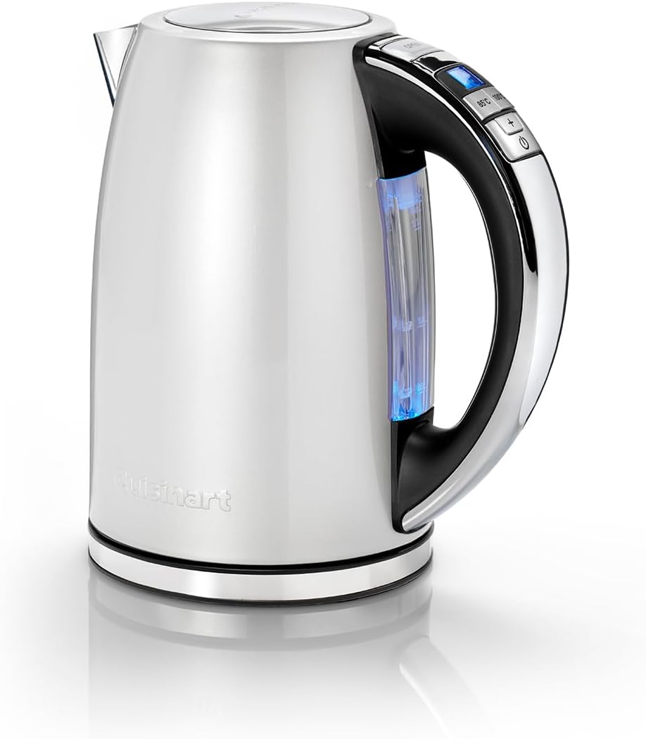 Cuisinart Multi-Temp Kettle, Quick Boil, Wireless, Stainless Steel Finish, 1.7 L Capacity, Adjustable Temperature, Removable, Washable Anti-limescale Filter, Brushed Stainless Steel