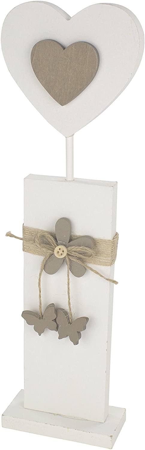 Decoline Wooden Heart Decoration White