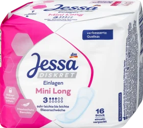Jessa Diskret Inserts Mini Long, 16 pcs