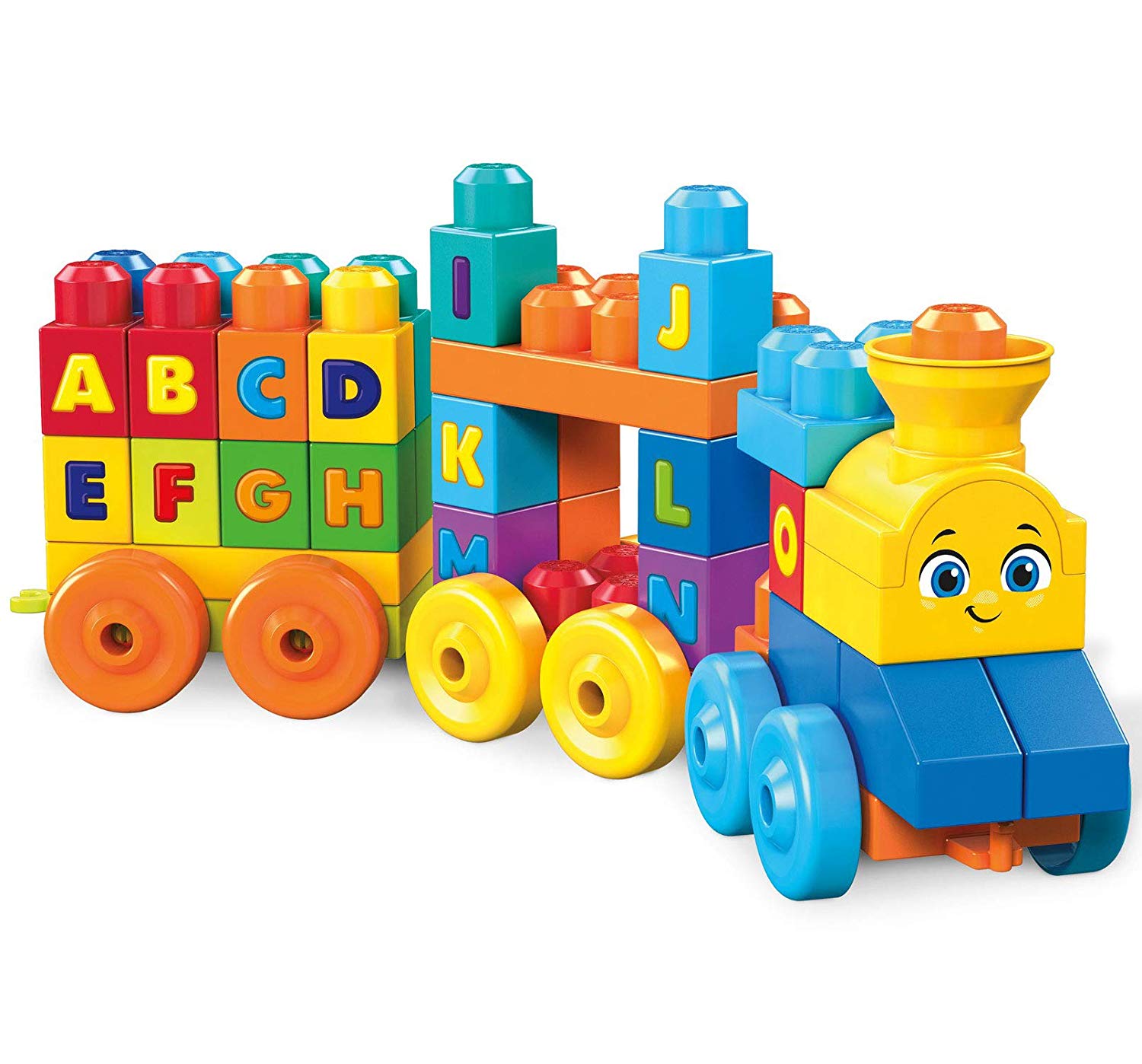 Mattel Mega Bloks Fwk22 Abc Musical Train With Sound, 50 Pieces