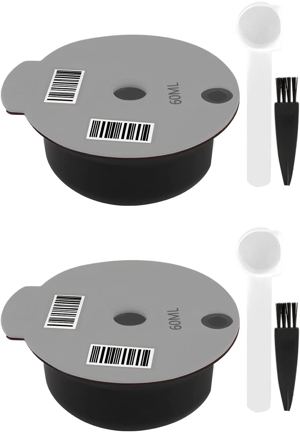 Scoutteemo Coffee Capsules for Tassimo Refillable Reusable Coffee Filter Coffee Pads for Bosch-s Tassimo Machines Refillable Capsules Refillable Pads 180 ml 60 ml